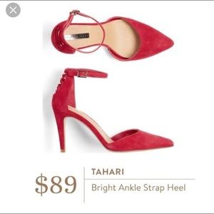 Tahari red ankle strap heels size 8 - NEW